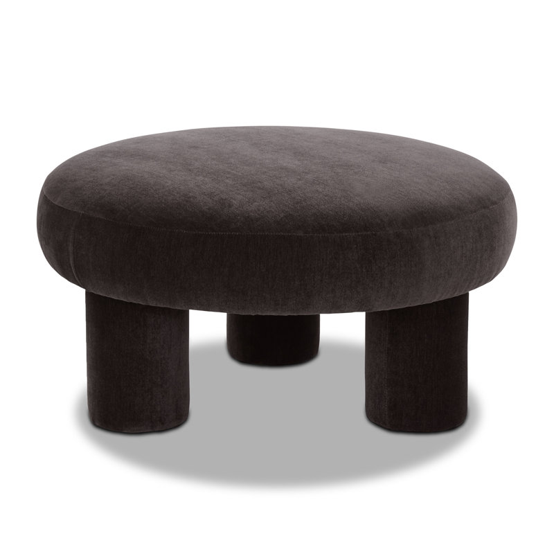 Circa Velvet Upholstered Ottoman in Ganache Brown