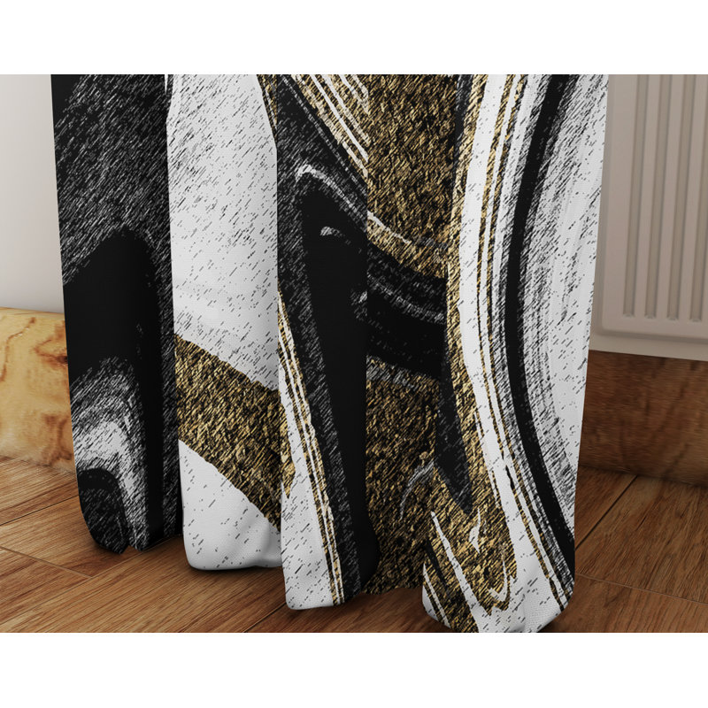 Panneaux de rideaux tourbillonnants abstraits, L 20 po x L 82 po