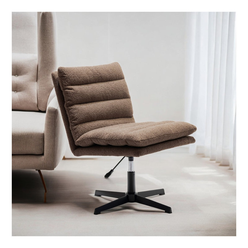 Fauteuil d'appoint pivotant à 360 ° Teddy, Brun