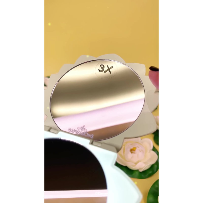 Miroir compact portable Tiana Lotus pour sac à main, miroir de voyage lumineux