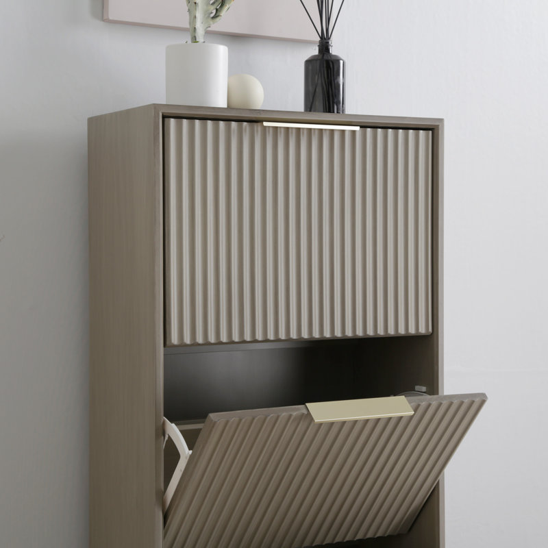 12 Pair Shoe Rack, Grey