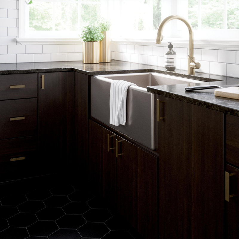 Brushed Bronze Chamfered Bar Pull Handle Set of 10