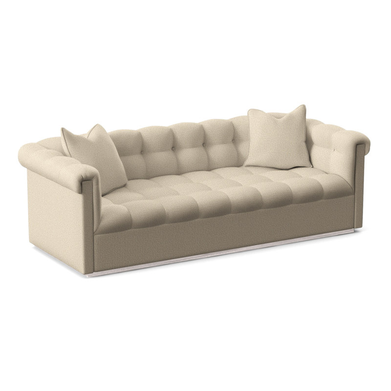 Thom Filicia Home 98" Nottingham Sofa, Tuck Linen, Dove Gray