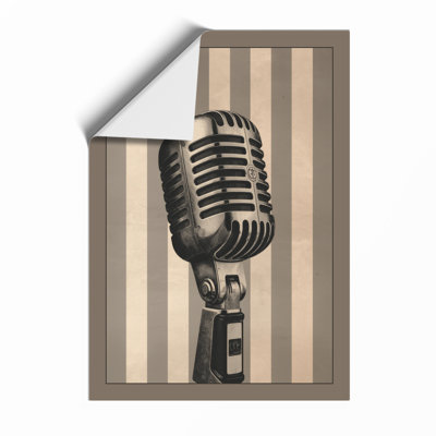 Vintage Microphone Art Deco - Framed Print