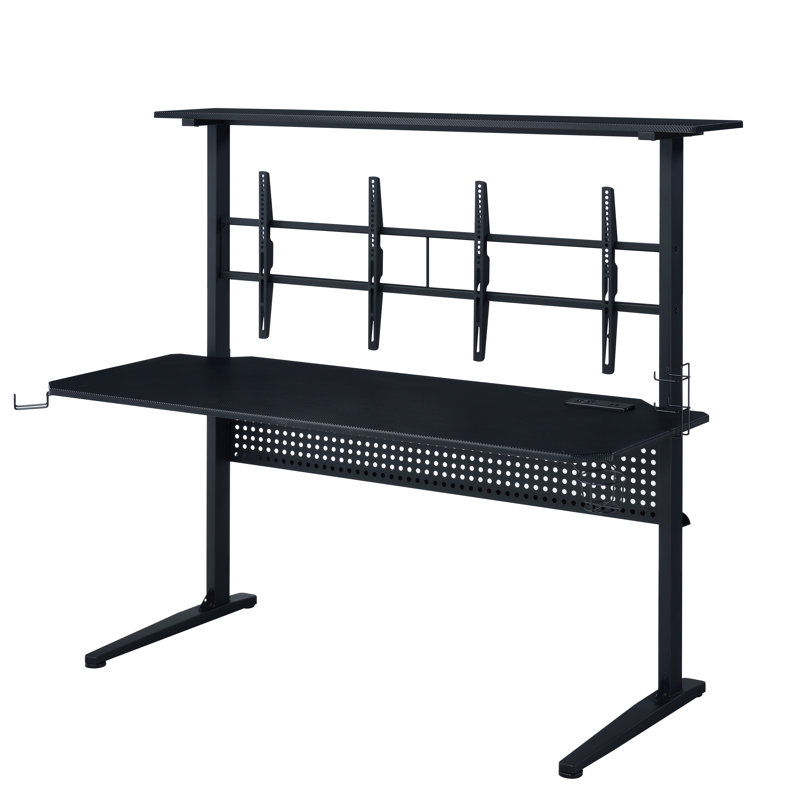 Bureau de jeu noir avec lumière DEL