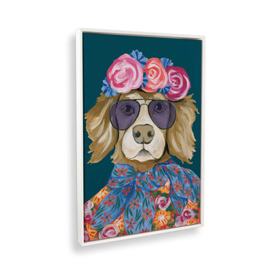«Glitzy Golden Retriever» par Yvette St. Amant, reproduction d'art