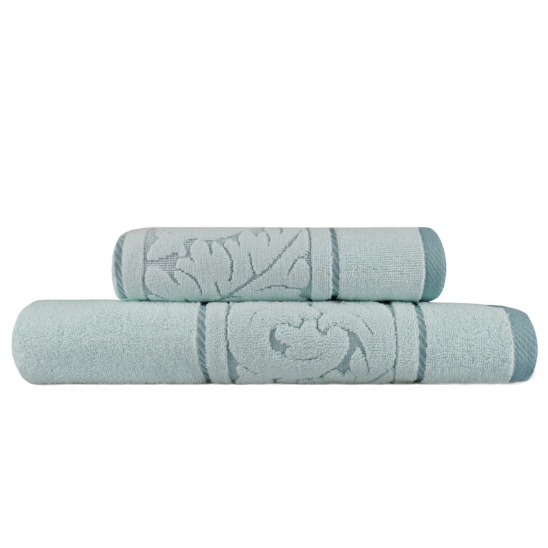 Ensemble de serviettes en coton turc 2 pièces Gibbons, Menthe