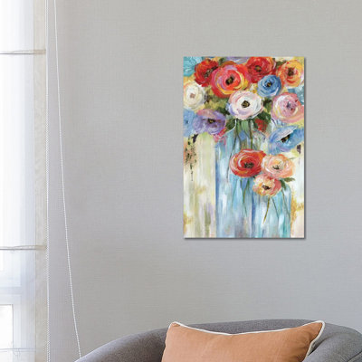 Bottles And Blooms by Nan - Wrapped Canvas Print