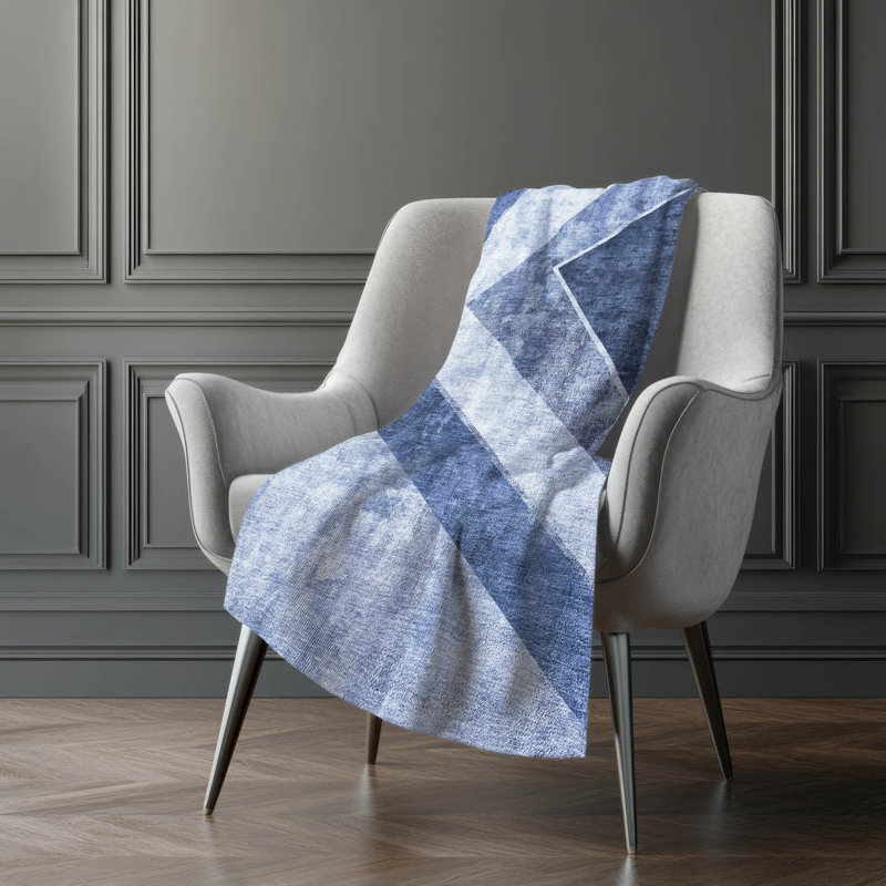 Jeté géométrique Addison Sherpa ASB671, Bleu