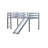 Twin Size Low Loft Bed with Slide and Guardrails for Kids, Wood Loft Bed with Under Storage and Safety Rails for Sleep and Play Area, Minimalist and Easy Assembly, Grey-125891815