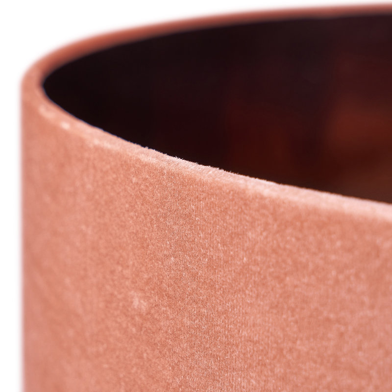 Bow 20cm H Velvet Drum Lamp Shade ( Clip On ), 23cm H x 35.5cm W x 35.5cm D, Apricot