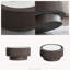 Table basse ronde de 31,5 po avec motif en faux marbre et base piédestal robuste-942034553