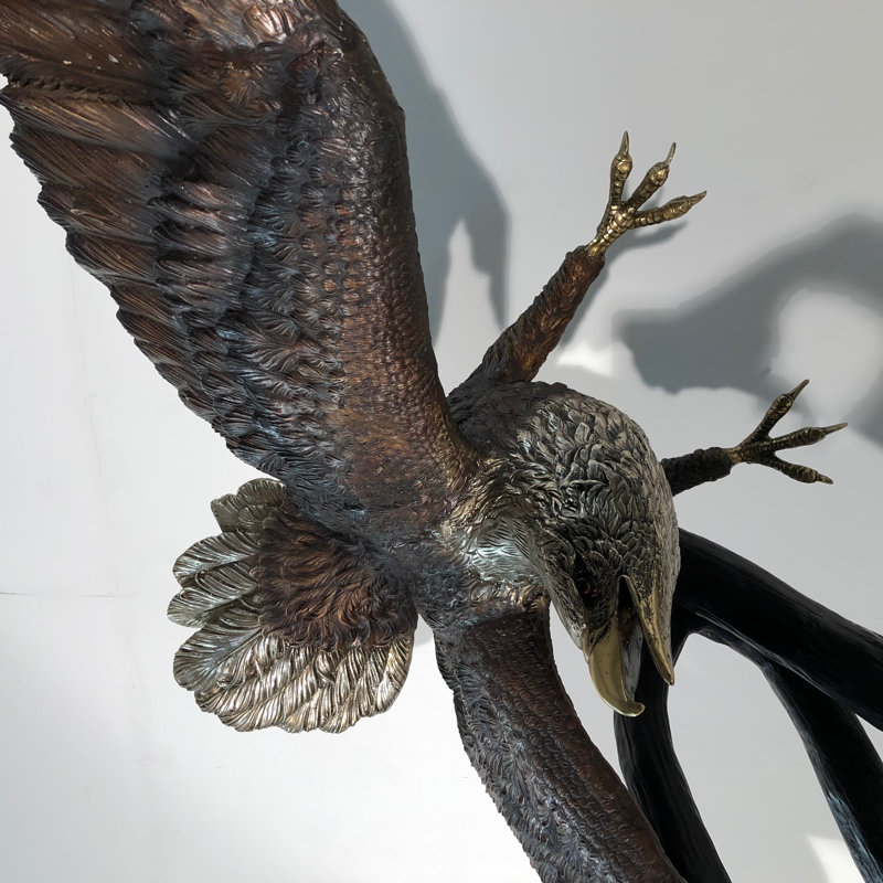 Bronze Swooping Eagle Sculpture