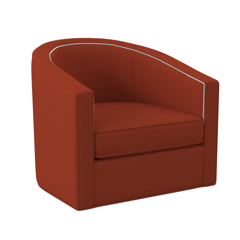 Fauteuil demi-tonneau de 34 po Ambre, Tangelo Margaret, Petit nickel poli