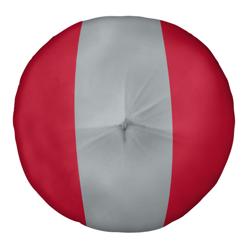 Coussin de sol touffeté retour atlanta, 30 po x 30 po, Rouge / argenté