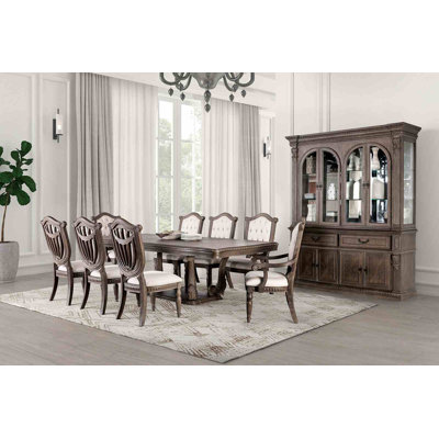 Chaise de salle à manger rustique 2 pièces avec accoudoirs à dossier capitonné à losanges avec pattes avant en chêne vieilli et finition beige