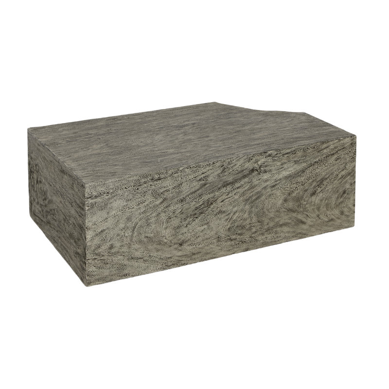 Chiseled Coffee Table, Gray Stone, Silver