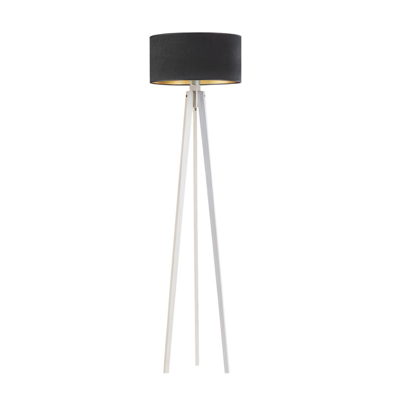 Caryville 149cm Tripod Floor Lamp, Black/White, Yellow/Gold inside