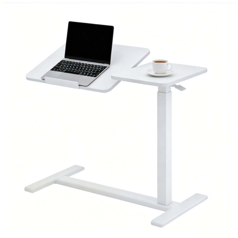 Bureau debout mobile et réglable avec levage pneumatique et bureau inclinable pour une utilisation polyvalente