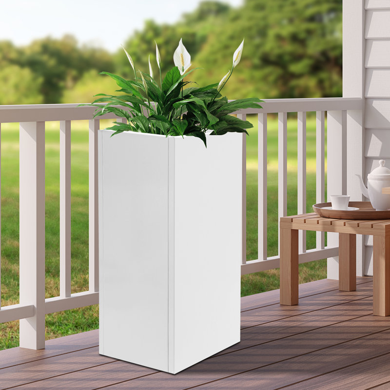 Metal Planter Box, White
