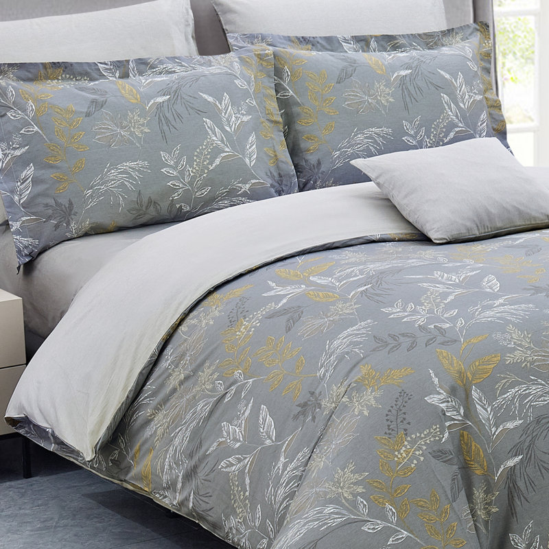 Cotton Sateen Floral Duvet Cover, Twin