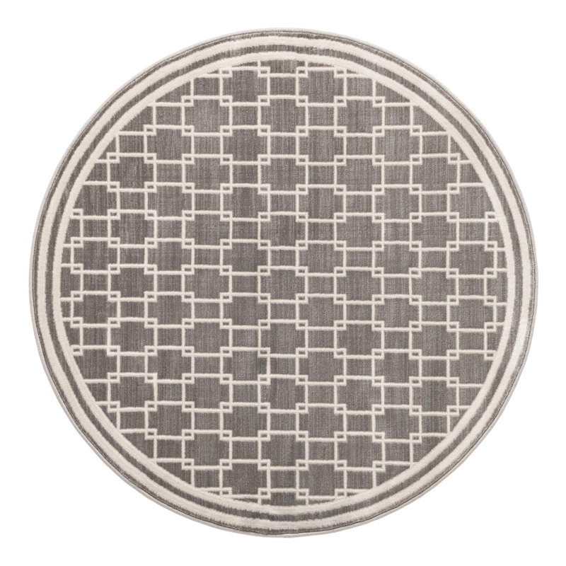 Jill Zarin Metropolitan Uptown Rug Gray, Round 4'1"