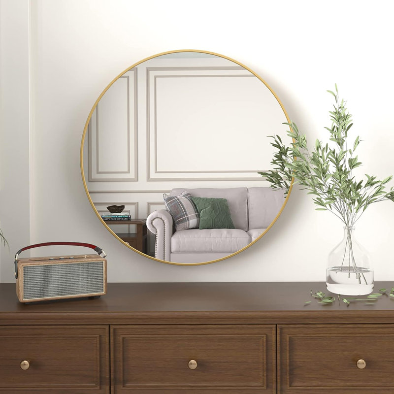 Miroir rond en métal