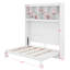 Grand lit escamotable mural avec tablettes supérieures et port USB-102515717