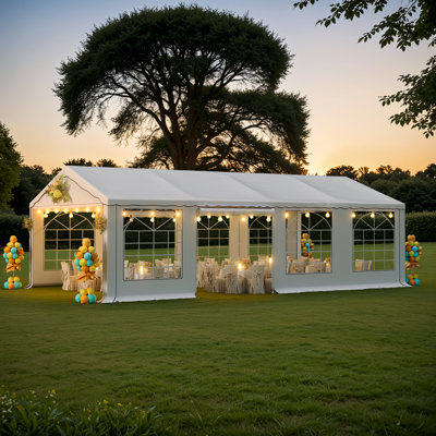 13 Ft. W x 26 Ft. Patio Party Tent with Removable Sidewall for Backyard, Outdoor Wedding Canopy