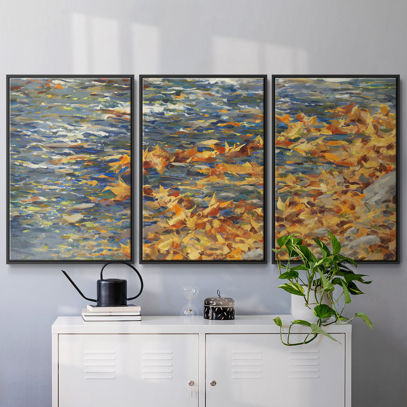 " Autumn Creek " 3 - Pieces, 24" H x 48" W x 2" D, Black