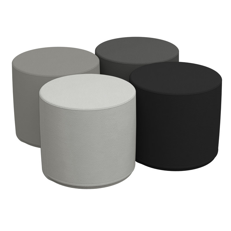 Repose-pieds rond 18 po SoftScape, Gris/gris pâle, H 16 po x l 18 po x P 18 po