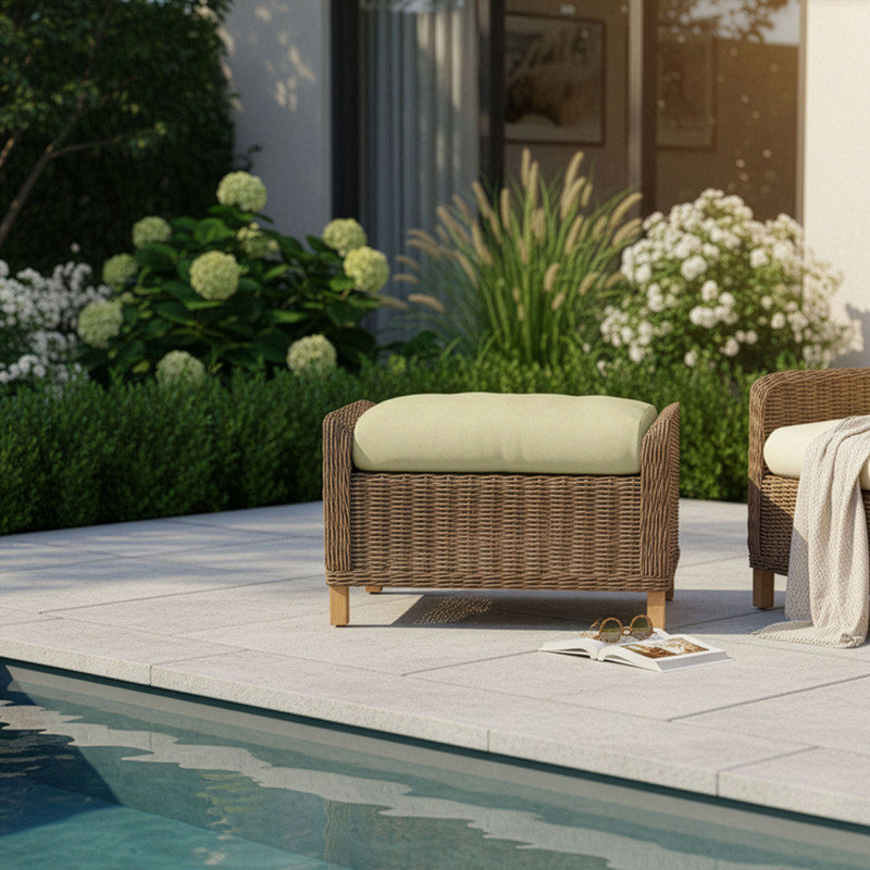 Coussin de remplacement pour repose-pieds d'extérieur Sunbrella