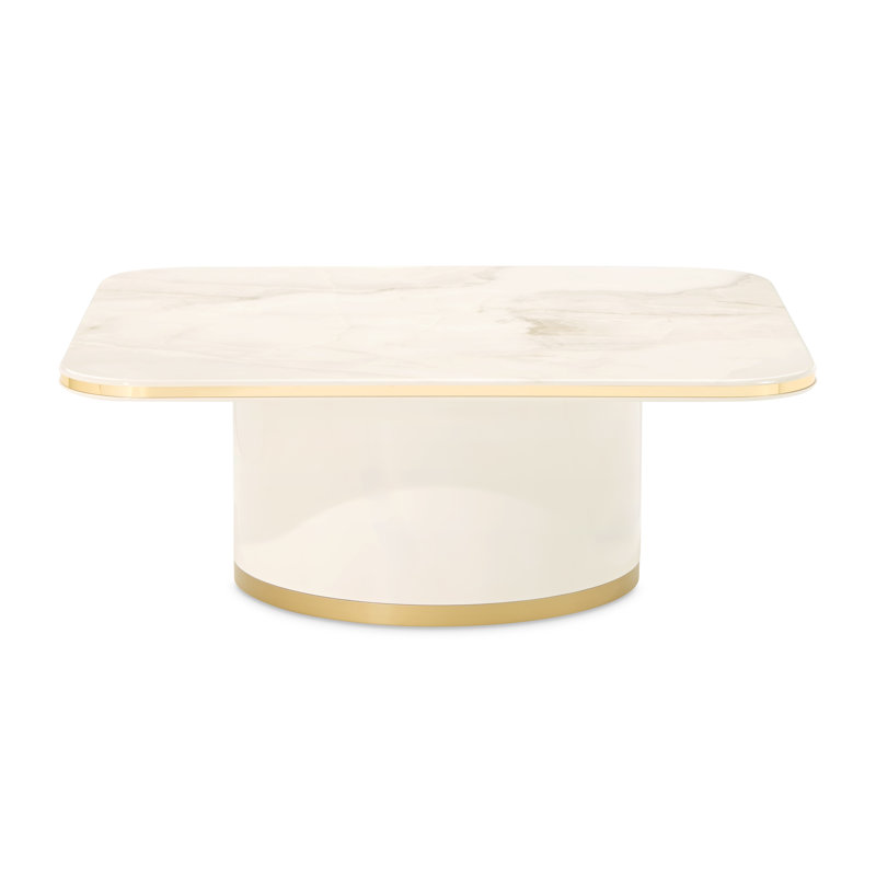 Gineverra Rectangular Cocktail Table - Ivory/Gold