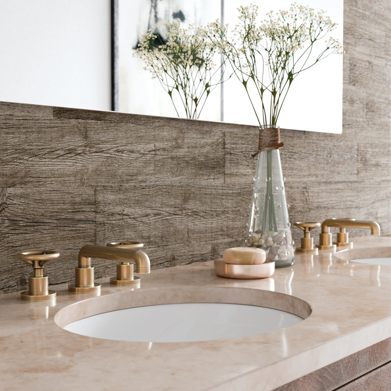 Slater Widespread Bathroom Faucet with Drain Assembly, Polished Chrome