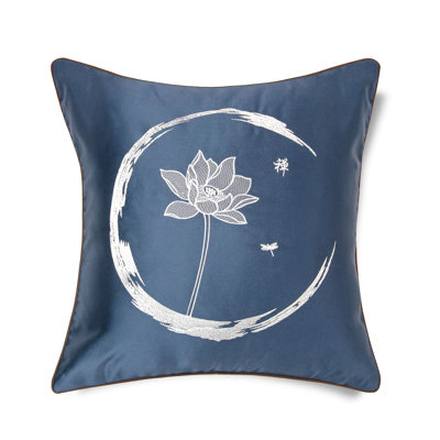 Housse de coussin brodée Zen Lotus