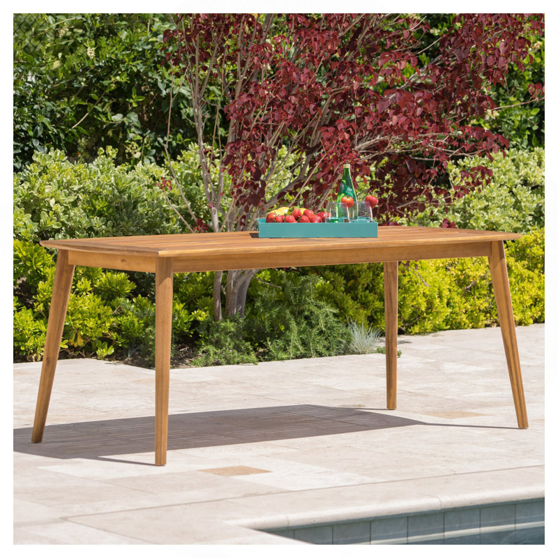 Outdoor Dining Table With Acacia Wood Frame, Teak