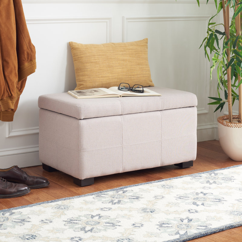 Alescia Faux Leather Upholstered Storage Bench, Taupe, 29.9" X 18.1" X 16.7"