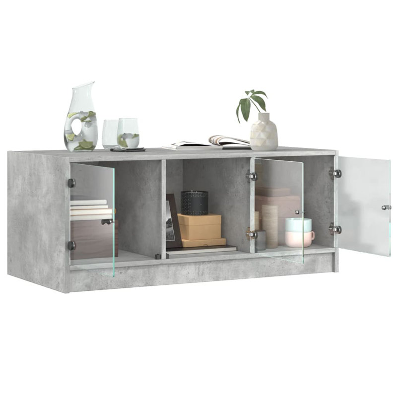 Matasha Coffee Table with Storage, Concrete Grey