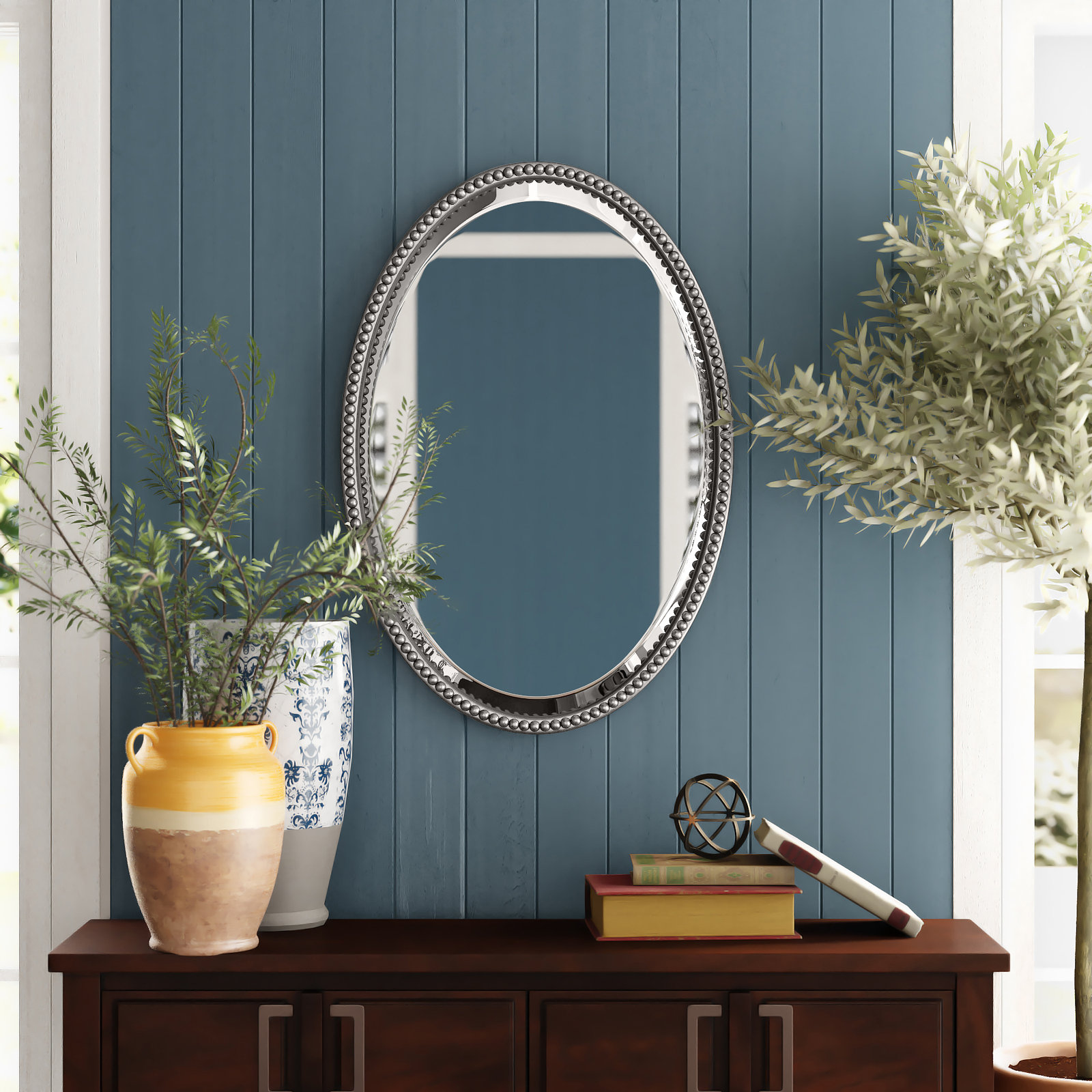 Dunigan 22" Accent Mirror, Brushed Nickel