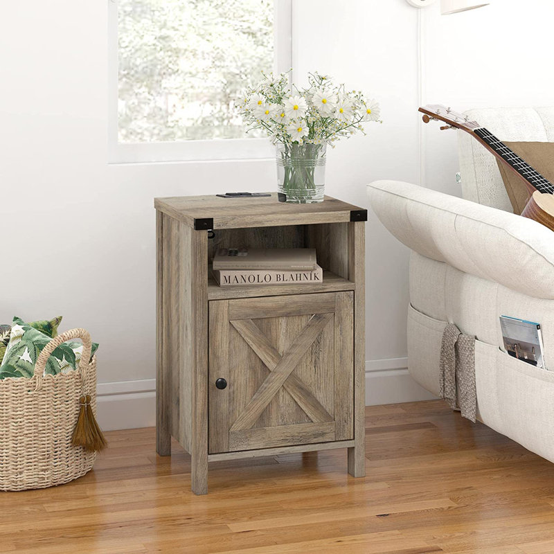 Kennesha 15.7'' W Nightstand, Gray