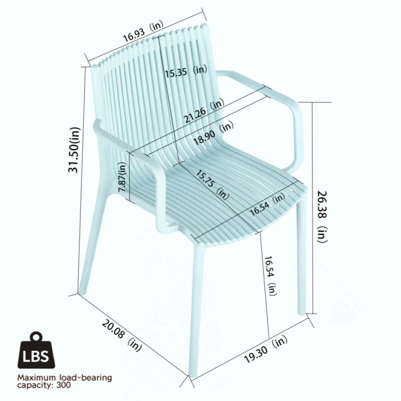 4Pcs Stackable PP Armchair For Indoor/Outdoor Use-Ergonomic Slatted Back With Modern Folding Indoor/Outdoor Multi-Functional Square Table- PP Tabletop With Metal Legs