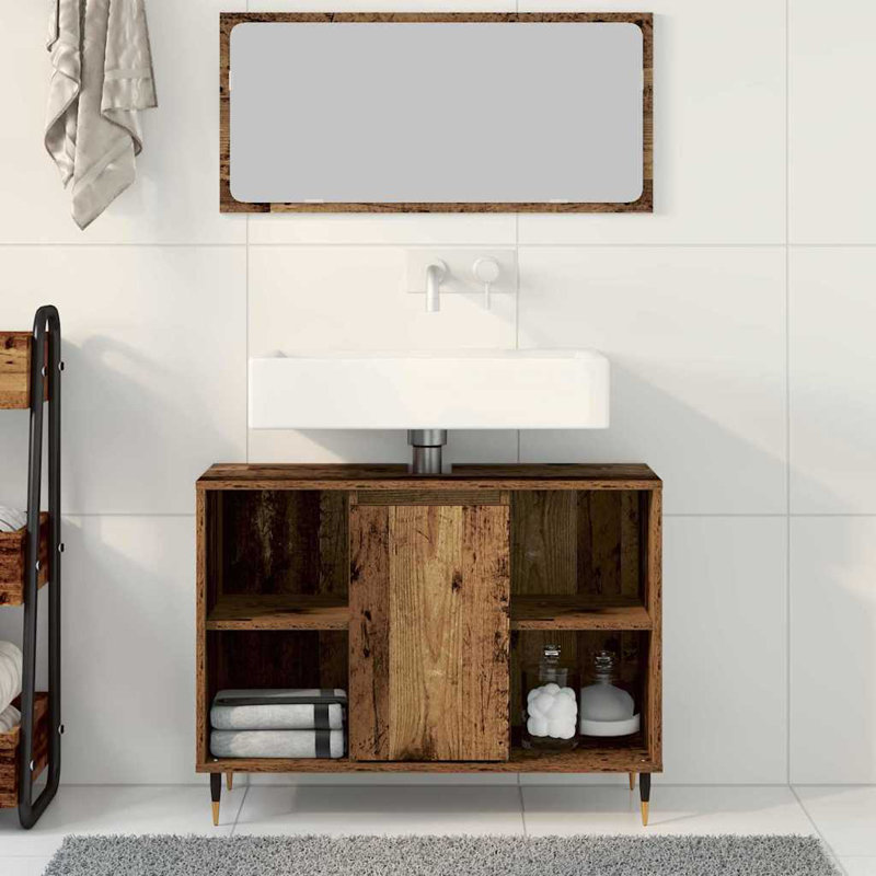  Bathroom Cabinet 80 X 33 X 60 Cm Engineered Wood, Old Wood