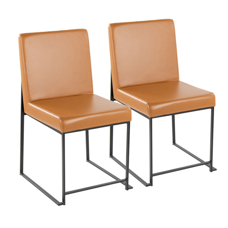Chaise d'appoint Ernestine, Noir, noir, noir, noir, Similicuir chameau