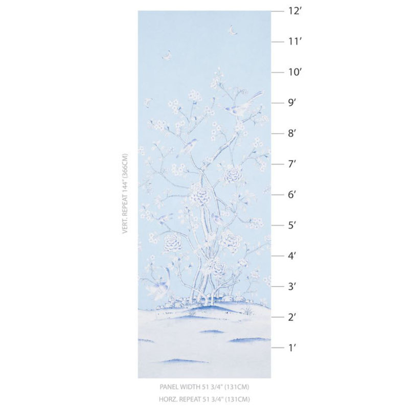 Schumacher x Mary McDonald Chinois Palais Panel, Blue