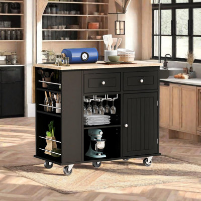 Kitchen Island with Power Outlet by Winston Porter