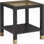 Table de bout peu encombrante avec tablette en verre, structure en métal noir moderne pour le salon