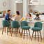 Tabouret de comptoir pivotant 26 po avec structure en bois massif et dossier moyen-914147511