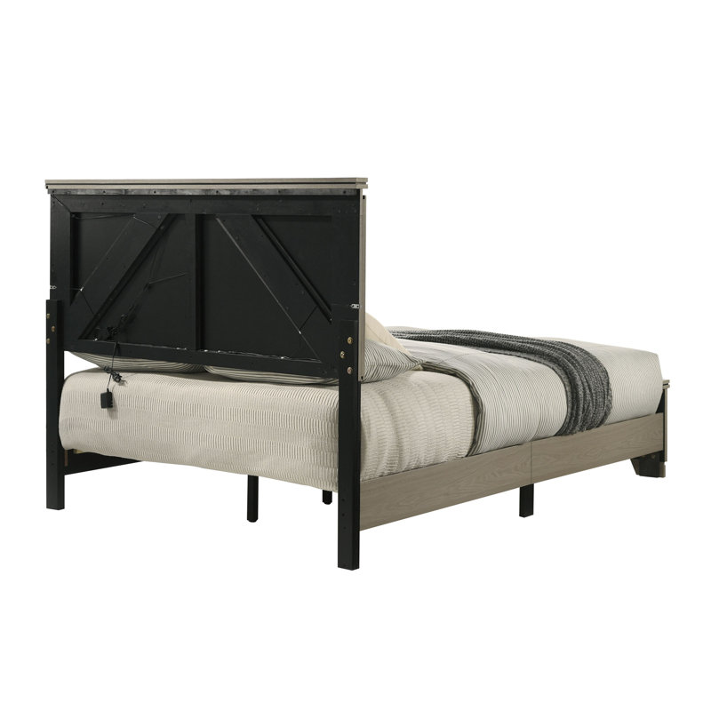 Weathered Gray Bed w/LED