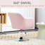 HOMCOM Stylish Retro Linen Swivel Tub Chair Steel Frame Cushion Seat Pink