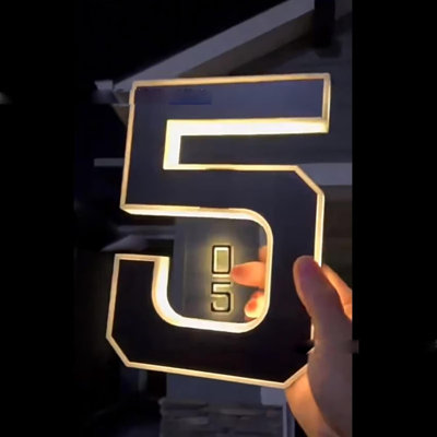 Solar-powered Digital Doorplate Waterproof LED Address Number Sign